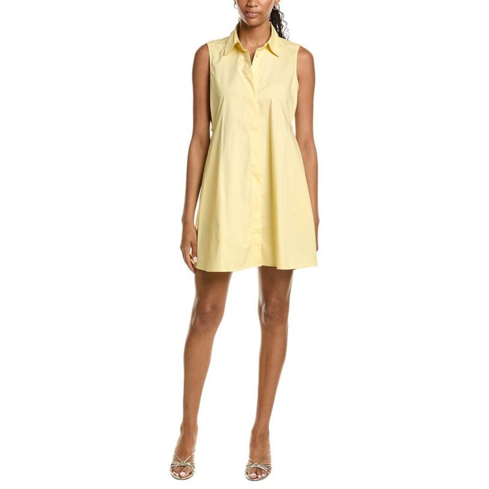 Kenneth Cole Womens Sleeveless Trapeze Mini Dress, Yellow